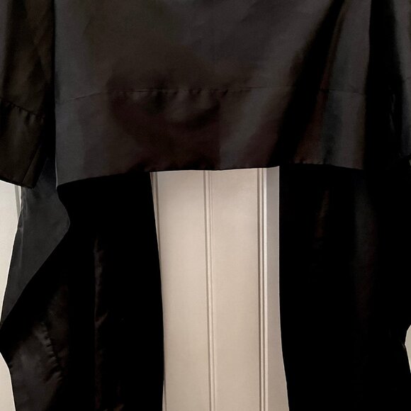 Calvin Klein Fancy Draping Dressy Black Satin Boa Scarf Shawl Sleeves Unique - Picture 5 of 7